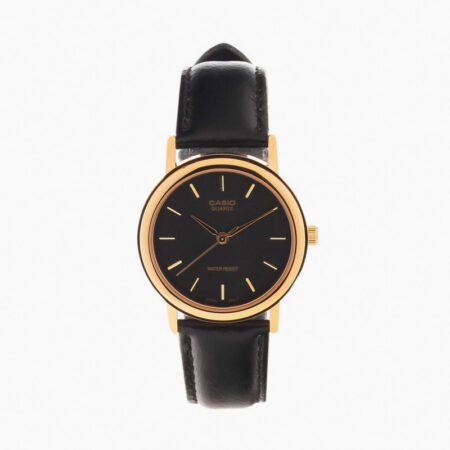 Black leather watch